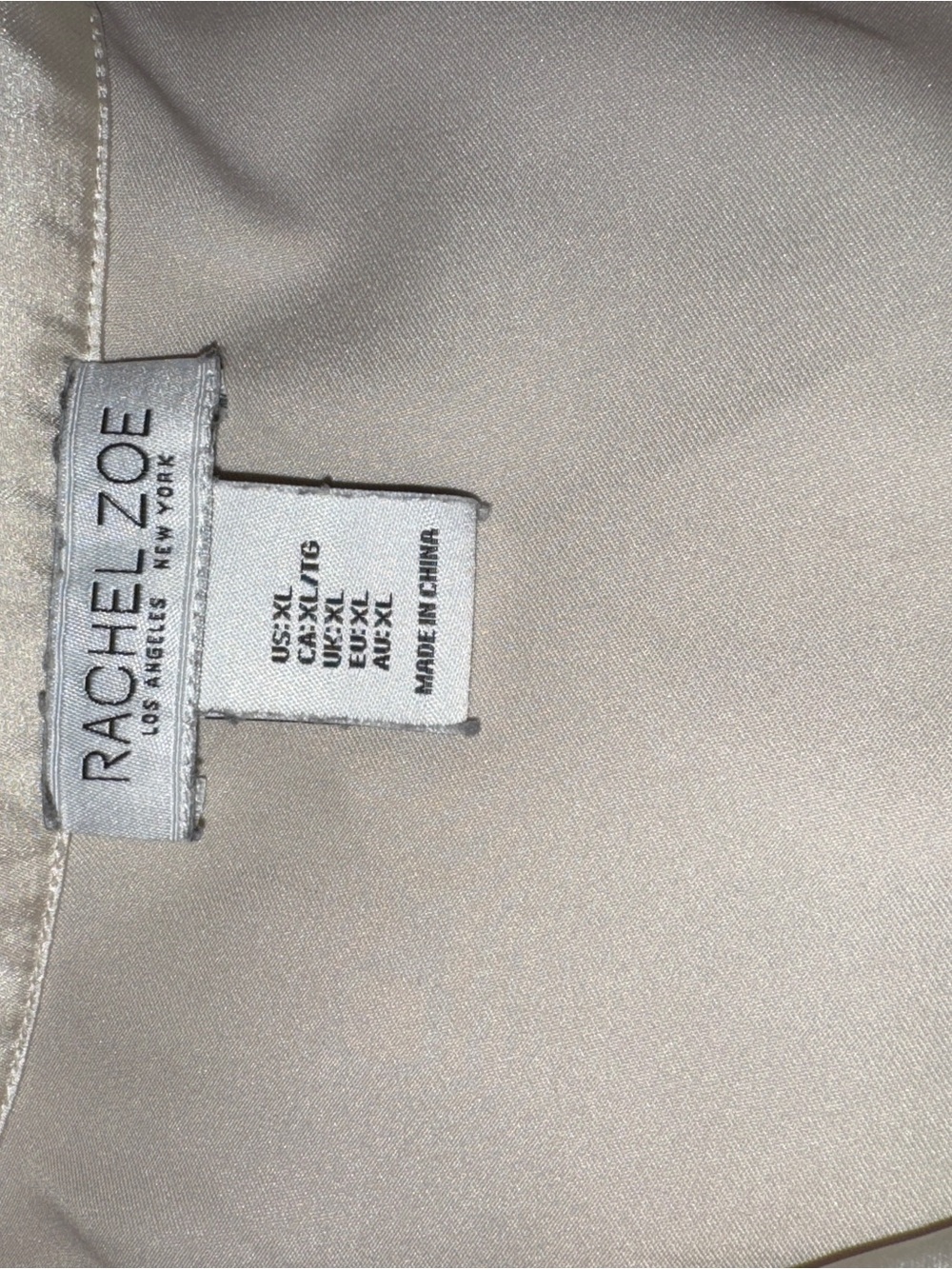 Rachel Zoe Ivory Satin Tie-Front Short Sleeve Blouse, XL - Picture 7 of 10